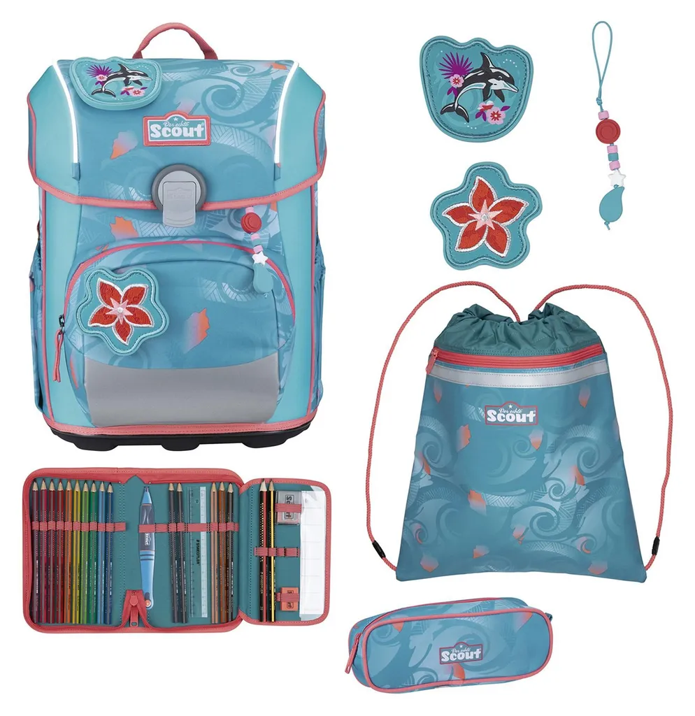 Scout sac d'école Safety Light Neo évite le mal de dos en bleu clair