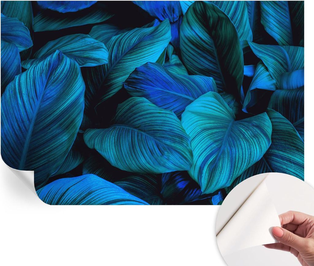 Selbstklebende Wandtapete - Dekorative Tapete für Wohnzimmer - Klebefolie für Wandbilder - Tapetenfolie für Wanddekoration - 104x70 cm - Blaue B...