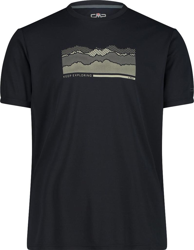 CMP Herren T-Shirt aus Piqué mit Dry-Function und Adventure-Print grau 56