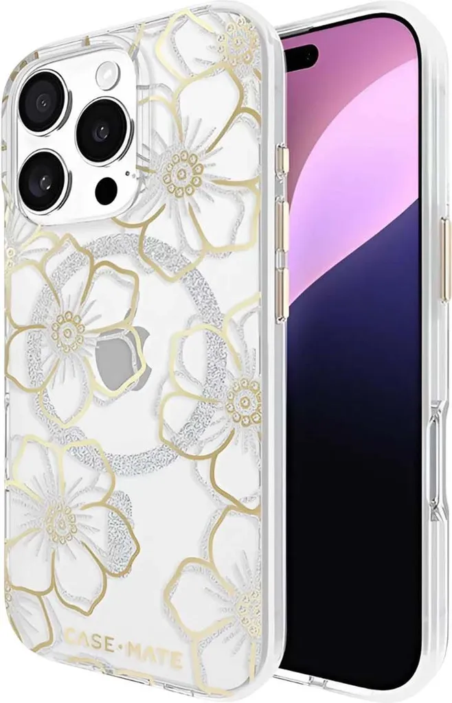 Custodia Case-Mate iPhone 16 Pro Floral Gems Gold MagSafe 3.5m