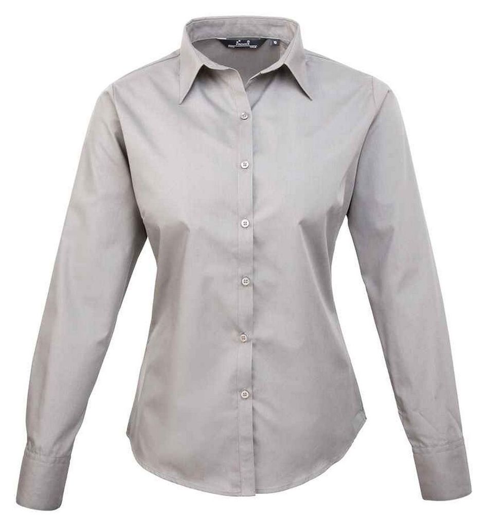 Premier - Hemd für Damen Langärmlig PC5632 (34 DE) (Silber)