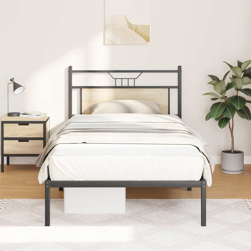 Maison Exclusive - Bettgestell ohne Matratze Sonoma-Eiche 100x190 cm Holzwerkstoff