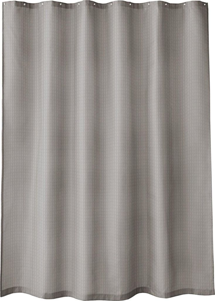 Kleine Wolke Duschvorhang Textil GRIGLIA Platinfarben 180 x 200 cm