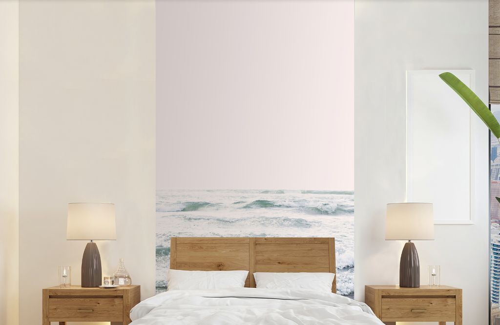 MuchoWow Fototapete für Wohnzimmer oder Schlafzimmer Wandtapete Vinyl Motivtapete Meer - Wellen - Natur - Wasser - 120x240 cm - Hintergrundbild