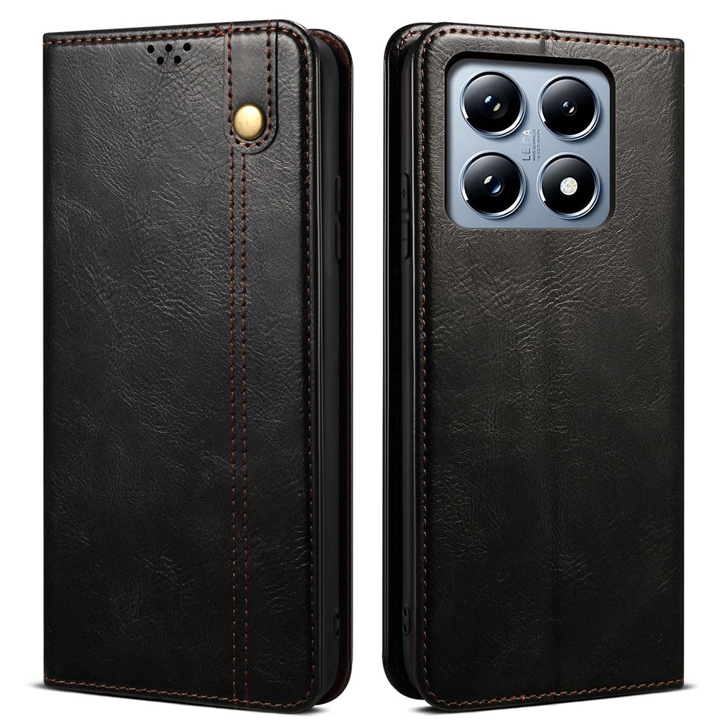 Hülle für Xiaomi 14T Pro Leder Brieftasche Schutzhülle mit Standfunktion Schwarz