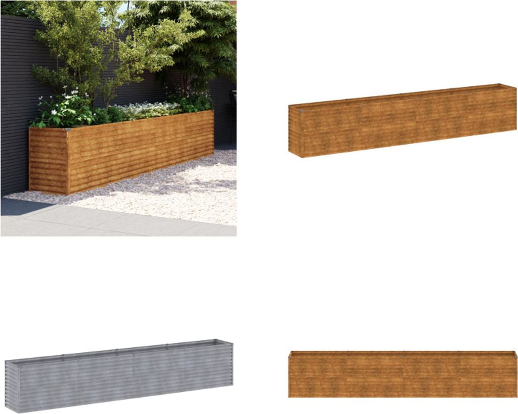 vidaXL Hochbeet 385x50x69 cm Cortenstahl - Hochbeet - Hochbeete - Pflanzgefäß - Blumengefäß