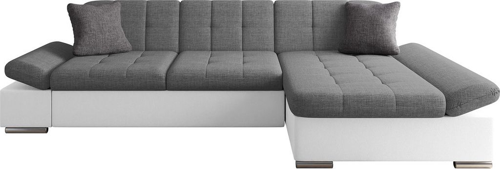 MIRJAN24 Ecksofa Malwi mit Regulierbare Armlehnen Eckcouch mit Schlaffunktion und Bettkasten, L-Form Sofa vom Hersteller (Soft 017 + Lux 05 + Lux 0...