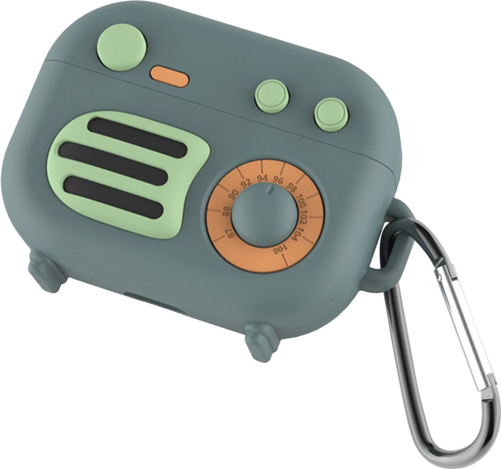 Cartoon Radio Form Wireless Ohrhörer Silikon -Schutzabdeckung für Airpods Pro-Grün b