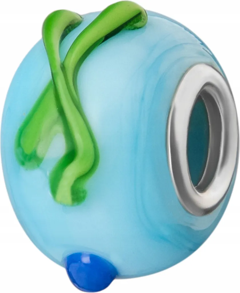 Ciondolo Primavera Vetro e Argento 925 | Charm Smaltato Pianta