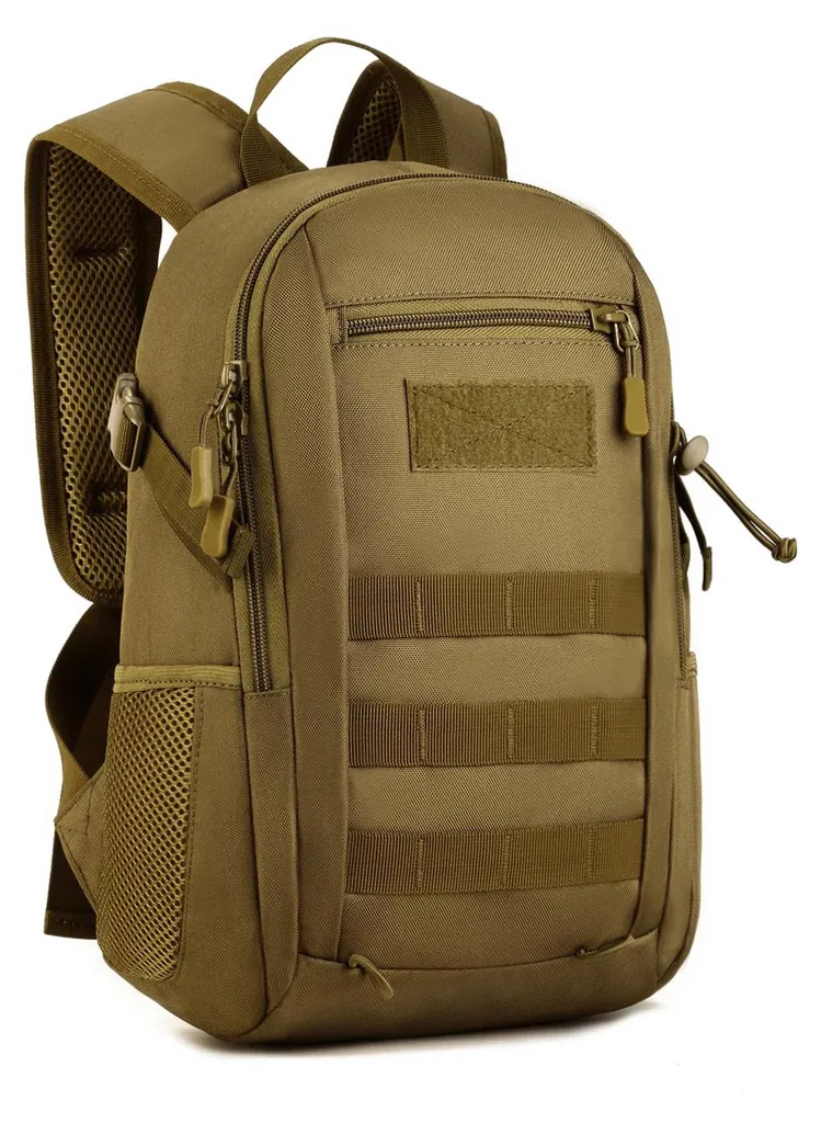 Petit sac de sport outdoor marron 12L : légèreté et dos protégé à vélo