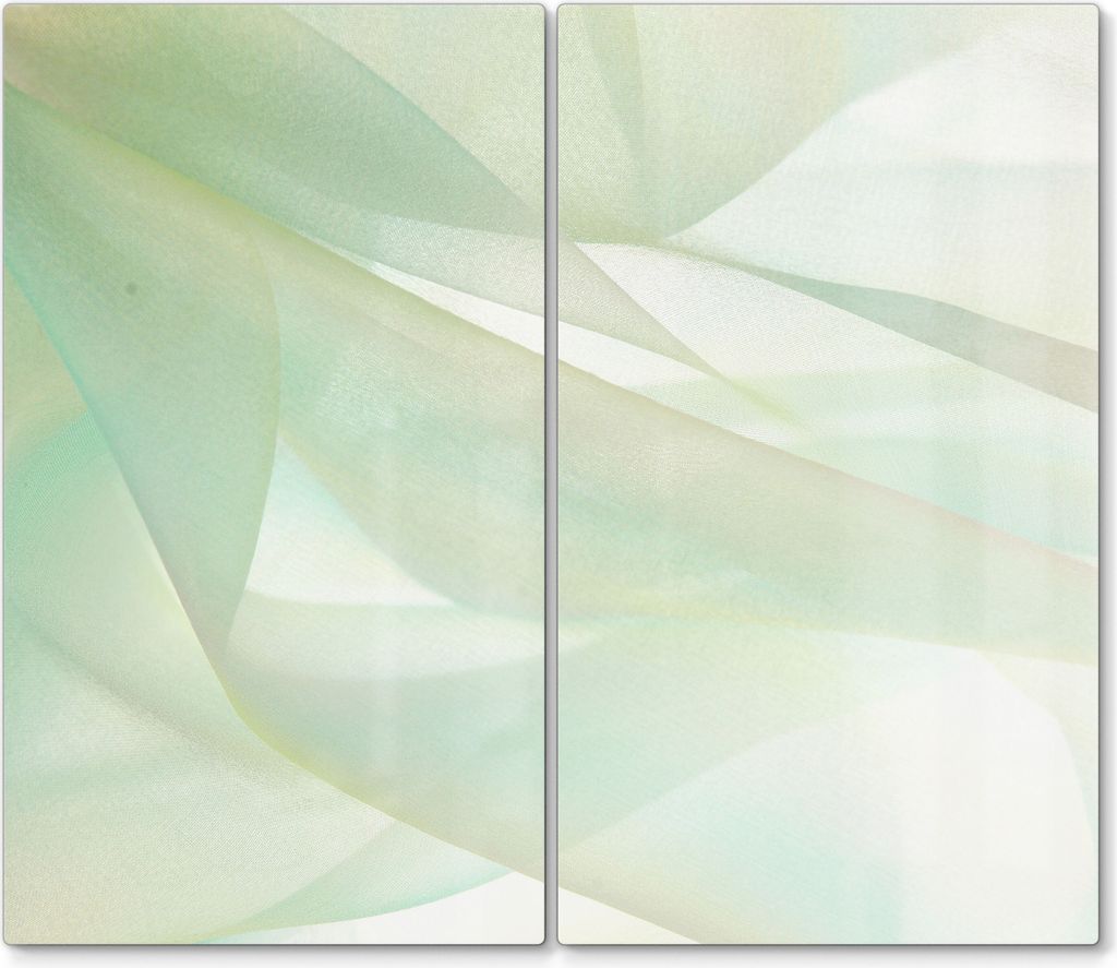 DEQORI Herdabdeckplatte Glas 2-tlg 'Zarte Eleganz' Abdeckplatte Küche Glaskeramikkochfeld Herd