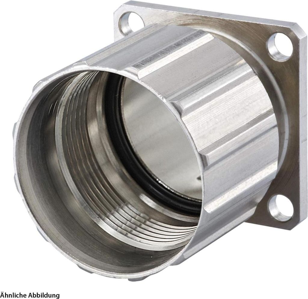 HUMMEL M23 Signal Gerätesteckverbinder gerade mit Rändelmutter Vorderwand Farbe silber - 1 Stück