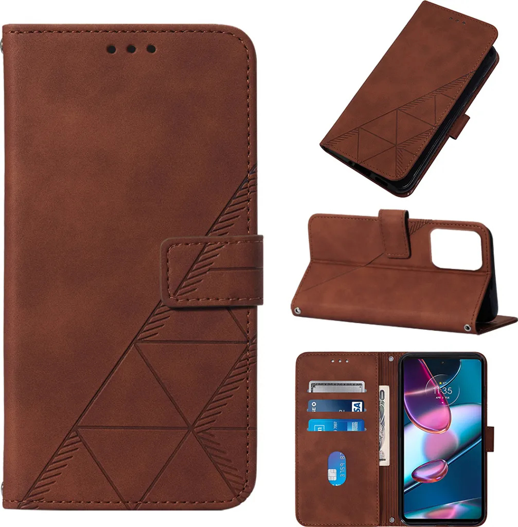 Accessori Motorola Edge+ 2023 | Cover Portafoglio Chic in Marrone