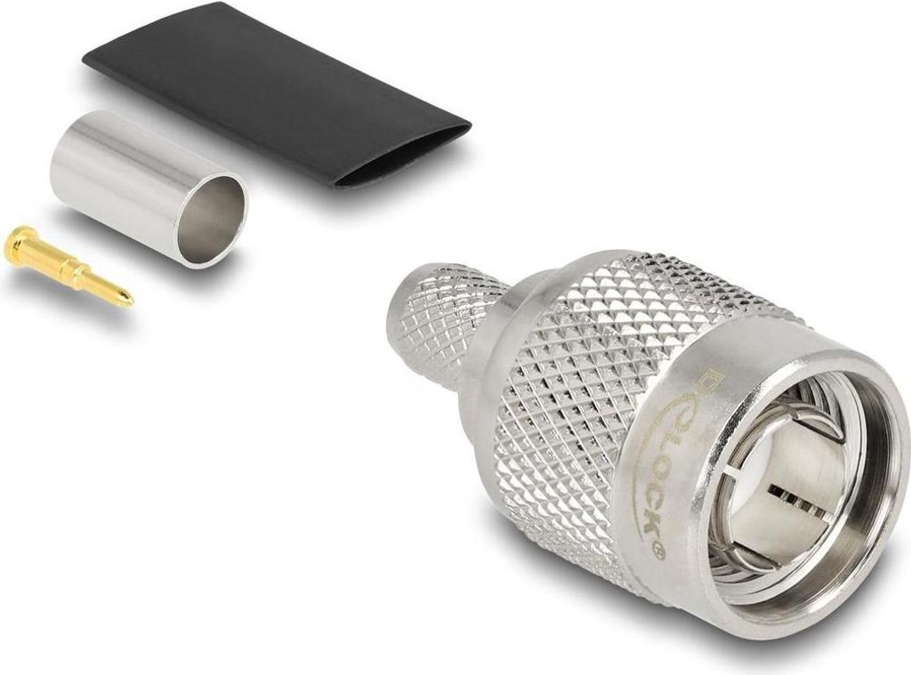 Delock TNC Stecker zum Crimpen RG-59 mit passendem Schrumpfschlauch