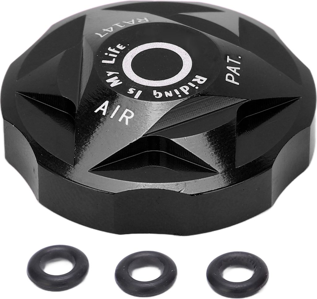 Vordergabelluftkammerabdeckung Fahrradaufhängung Gasventilkappe Aluminiumlegierung für Mountainbikeblack