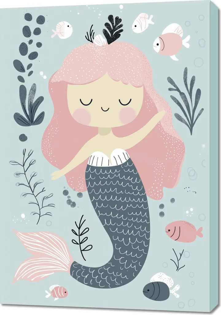 Stampa Fine Art Sirena 2 70x100 cm per Cameretta - Qualità Professionale