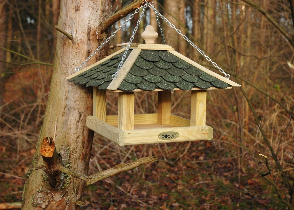 Traditionelles Vogelfutterhaus, Vogelhaus mit Produktbild 3