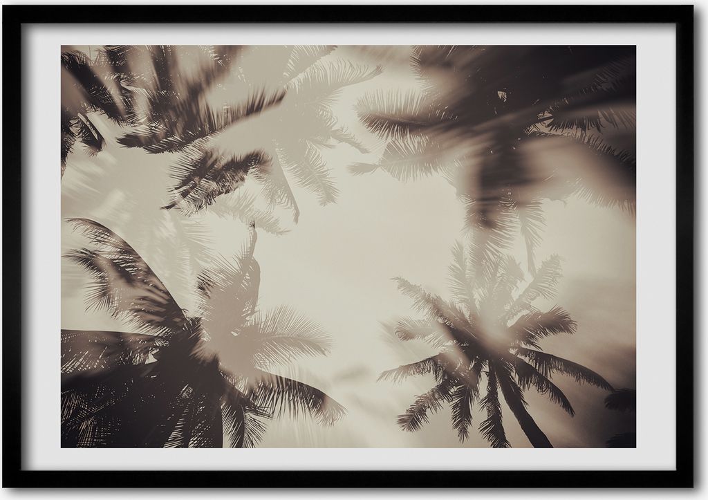 Bild - Bilderrahmen - 100 cm x 70 cm - MDF - Rahmen - Foto - Wandkunst Palmen