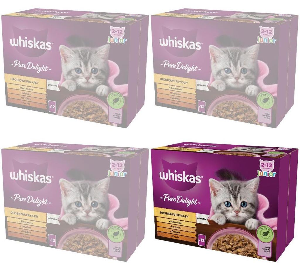 WHISKAS Junior Beutel 48 x 85g Geflügel-Schmaus Nassfutter Produktbild 