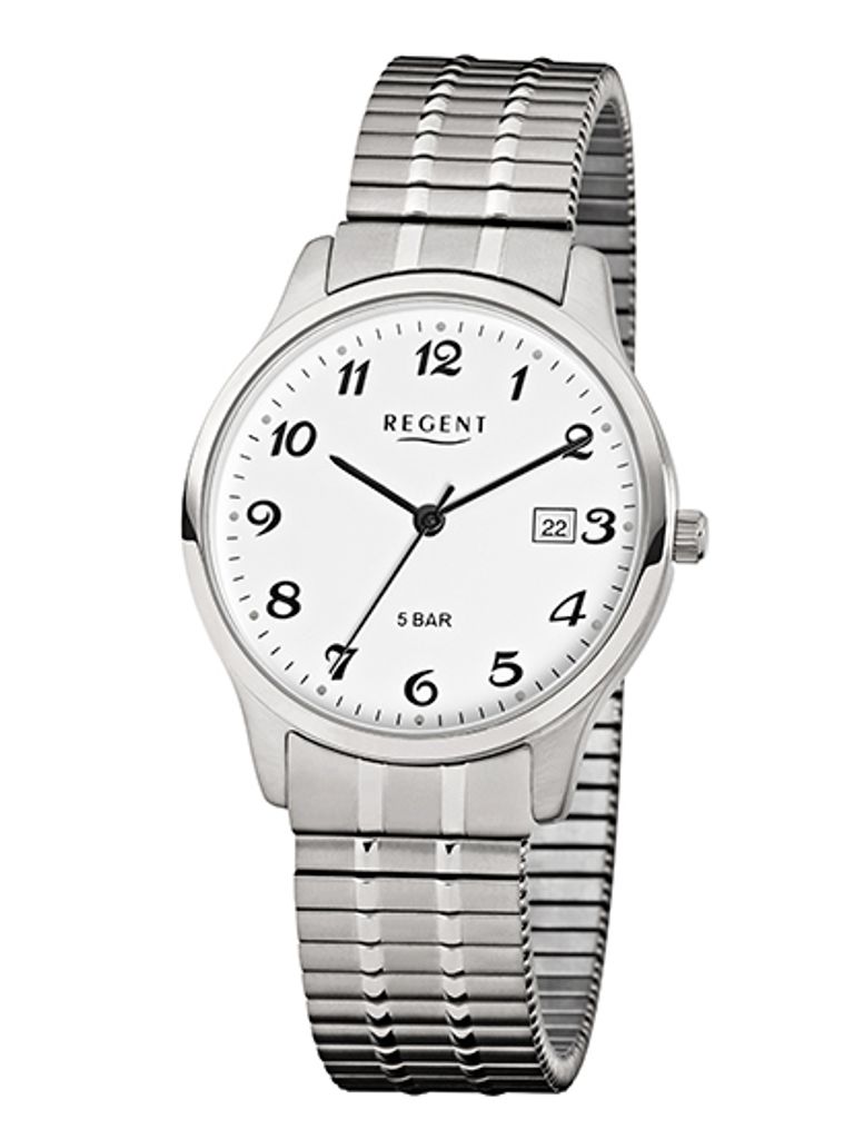 Regent F-875 Herren-Armbanduhr Analog Quarz mit Zugband Ø 36 mm