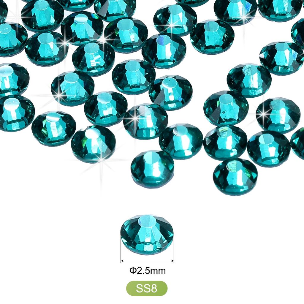 2880 Stk Hotfix Strasssteine Flachrš¹cken Kristallglas Edelsteine Kunst Strasssteine fš¹r Basteln Kleidung DIY Dekoration (SS8 2,5 mm, Himmelblau)