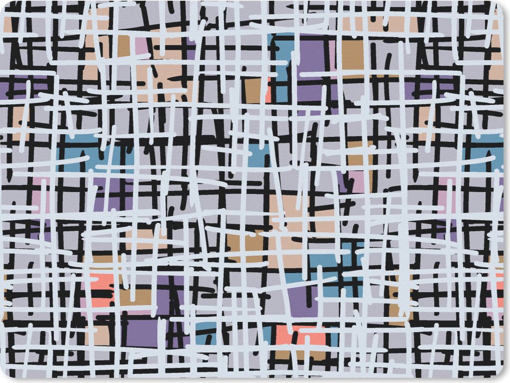 MuchoWow Mauspad Mousepad Linie - Abstrakt - Muster 40x30 cm - Mousepads - Maus Mat - Pad - Mausunterlage - Anti Rutsch