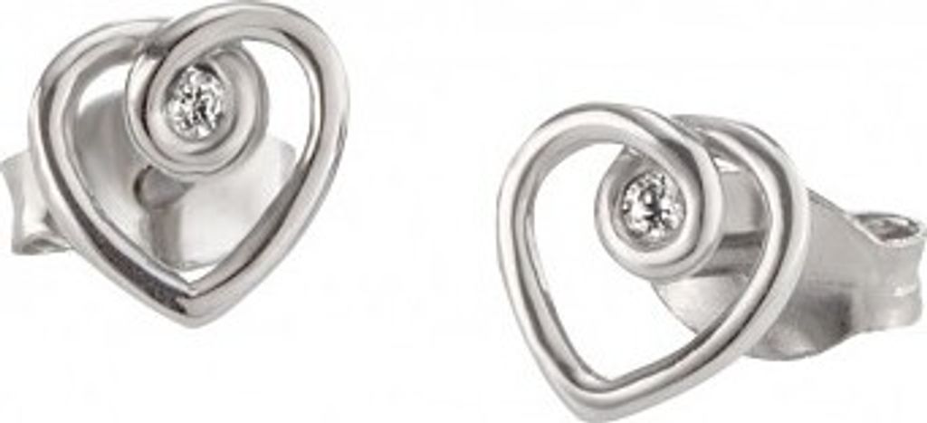 cai Ohrstecker 925/- Sterling Silber 0,75cm weiß Zirkonia weiß 135210008