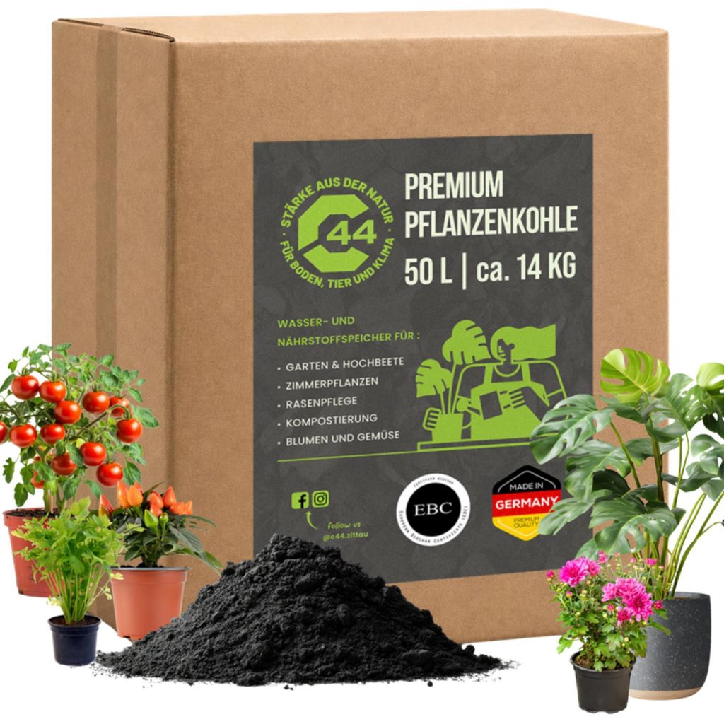 C44 Premium Pflanzenkohle | -Bodenhilfsstoff - 50L Produktbild 