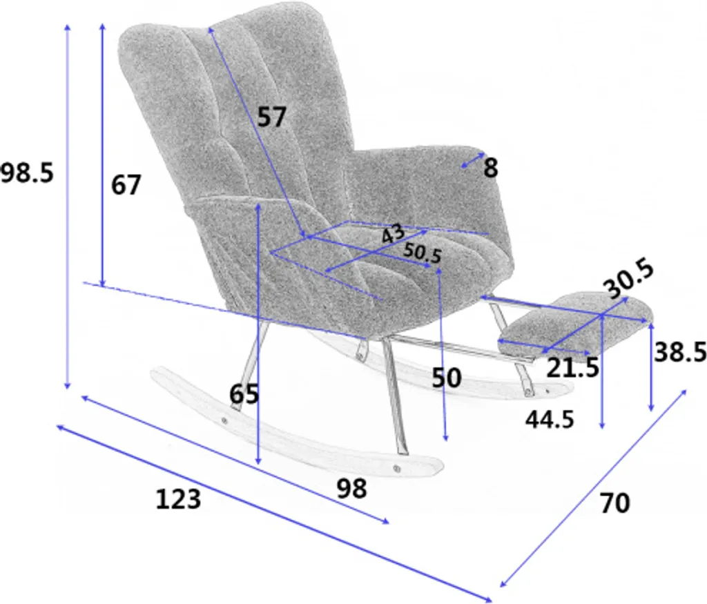 Fauteuil de relaxation à bascule AIORBER idéal pour la lecture au salon - 8