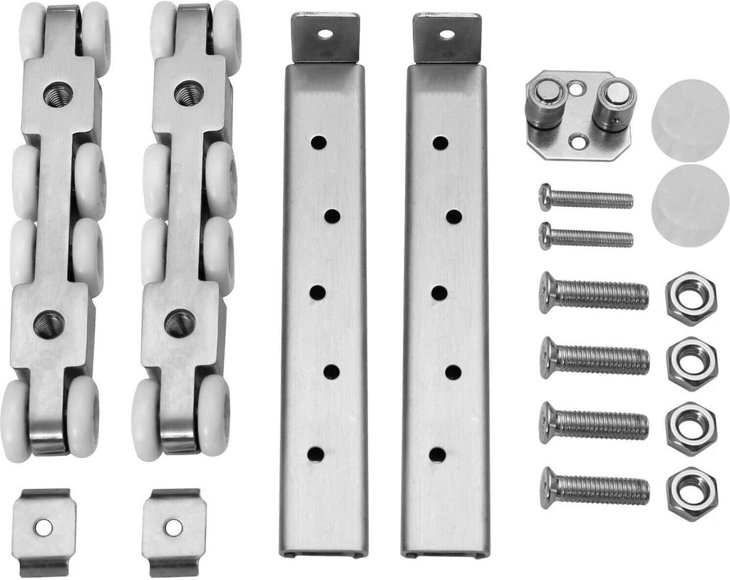 Schwerlast Schiebetür Beschlag Edelstahl Laufprofil Laufrollen Holztor Holztür 8 Rollen