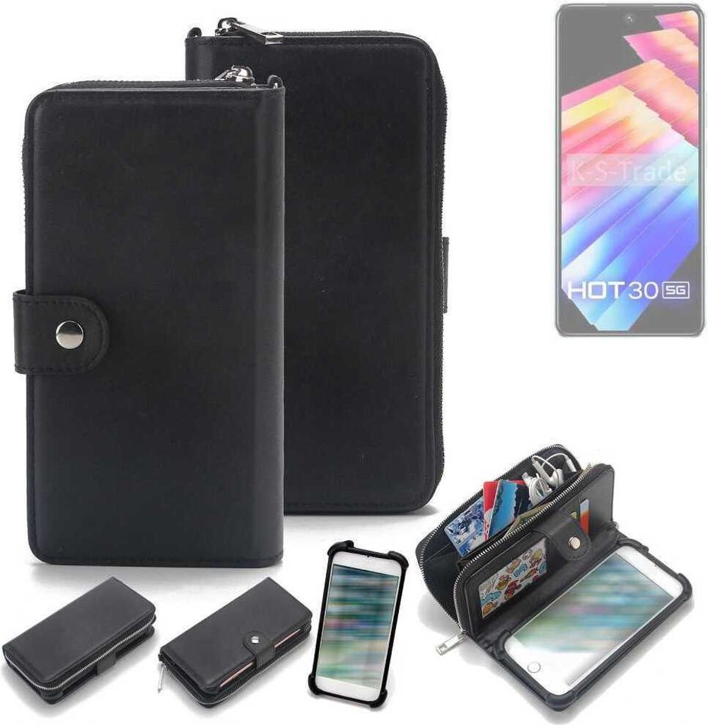 K-S-Trade 2in1 Handyhülle Schutzhülle kompatibel mit Infinix Hot 30 5g & Portemonnee Cover Handy Hülle Case Etui Geldbörse Wallet Bookstyle