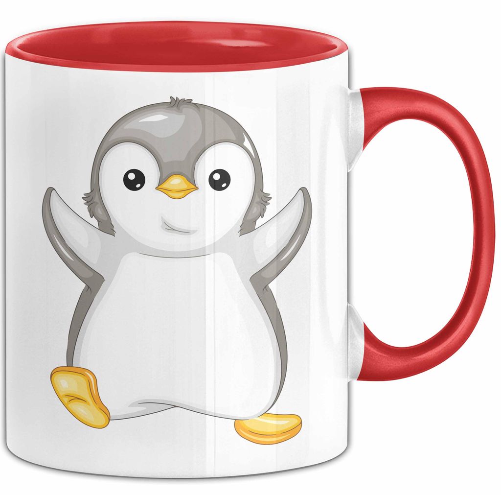 Lustige Pinguin Tasse Geschenk Pinguin-Liebhaber (Rot)