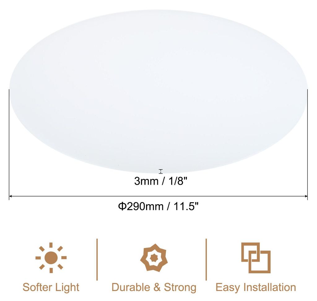 Lampenschirm Diffusor 11.5" Durchmesser Rund Diffusor fš¹r Trommel Acryl Lampenschirm H?ngeleuchte Basteln Lichtschutz Passt 12-14" ?ffnungen Mat...