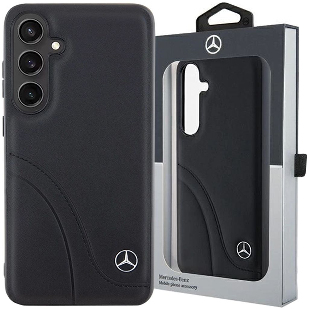 Etui Mercedes Leder Gebogene Nähte Na Samsung Galaxy S24+ - Produktbild 