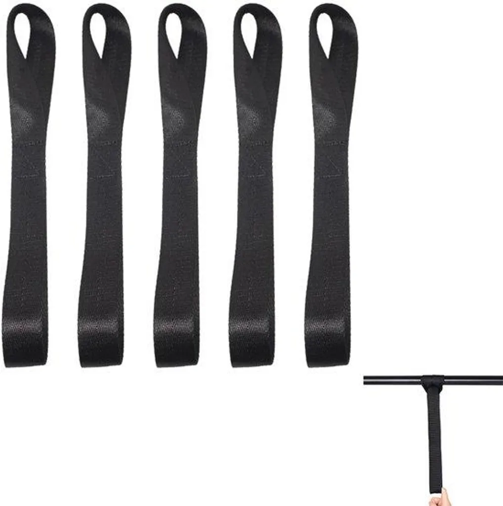 Sangles de serrage noires 20,5 x 2,5 cm avec doubles boucles d'acier