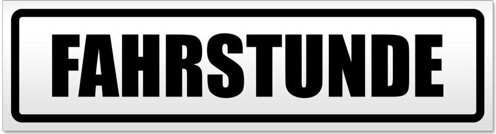 Kiwistar Fahrstunde Magnetschild Schild magnetisch - 60cm Schwarz - Magnetfolie für Auto PKW Kfz