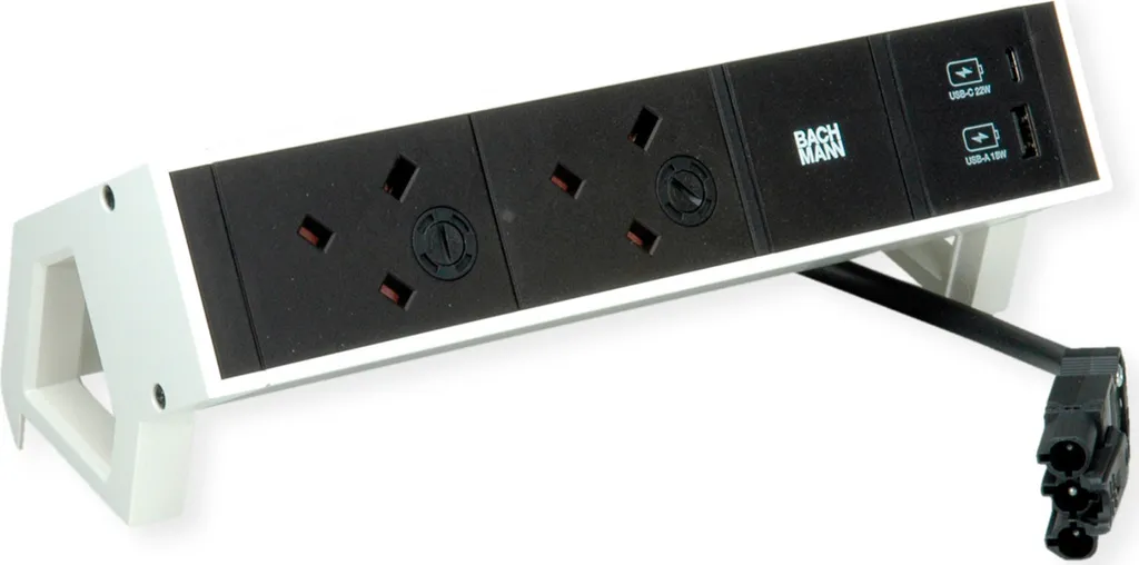 Multiprise de bureau BACHMANN DESK2 avec ports USB A/C et prises UK