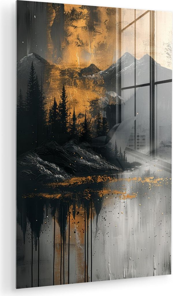 MuchoWow Glasbilder - Bilder auf Wandbild - Foto auf Glas Natur - Abstrakt - Landschaft - Modern 40x60 cm Wanddekoration aus Glas - Acrylglasbild -...