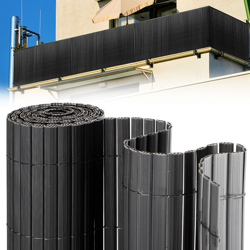 PVC Sichtschutzmatte PVC Sichtschutzzaun Anthrazit Produktbild 7