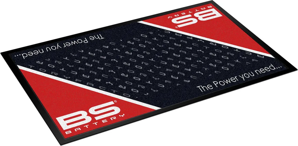 BS Battery BS Factory Tapis de Paddock Moto Noir et Rouge pour Garage