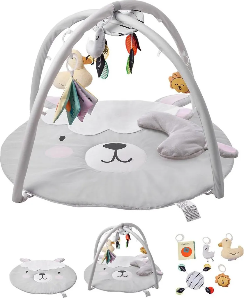 Tapis d'activité bébé pour le temps sur le ventre avec 5 jouets