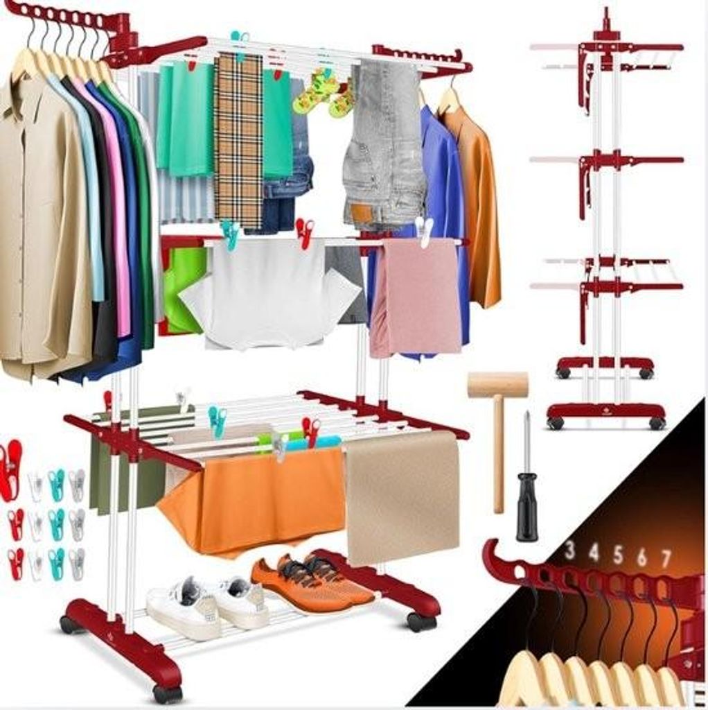 Wäschespinne - Wäscheständer - Für drinnen und draußen - Trockenturm - Wäsche trocknen - Stabil