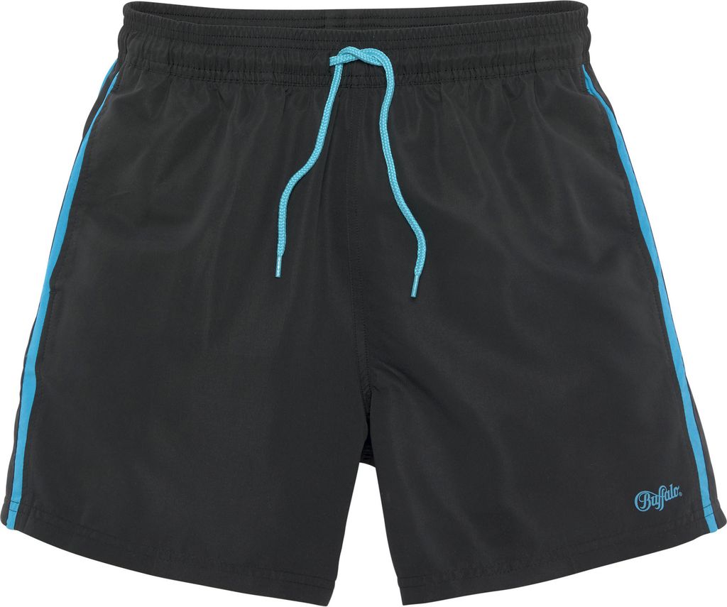 Buffalo Badeshorts schwarz-türkis Größe M