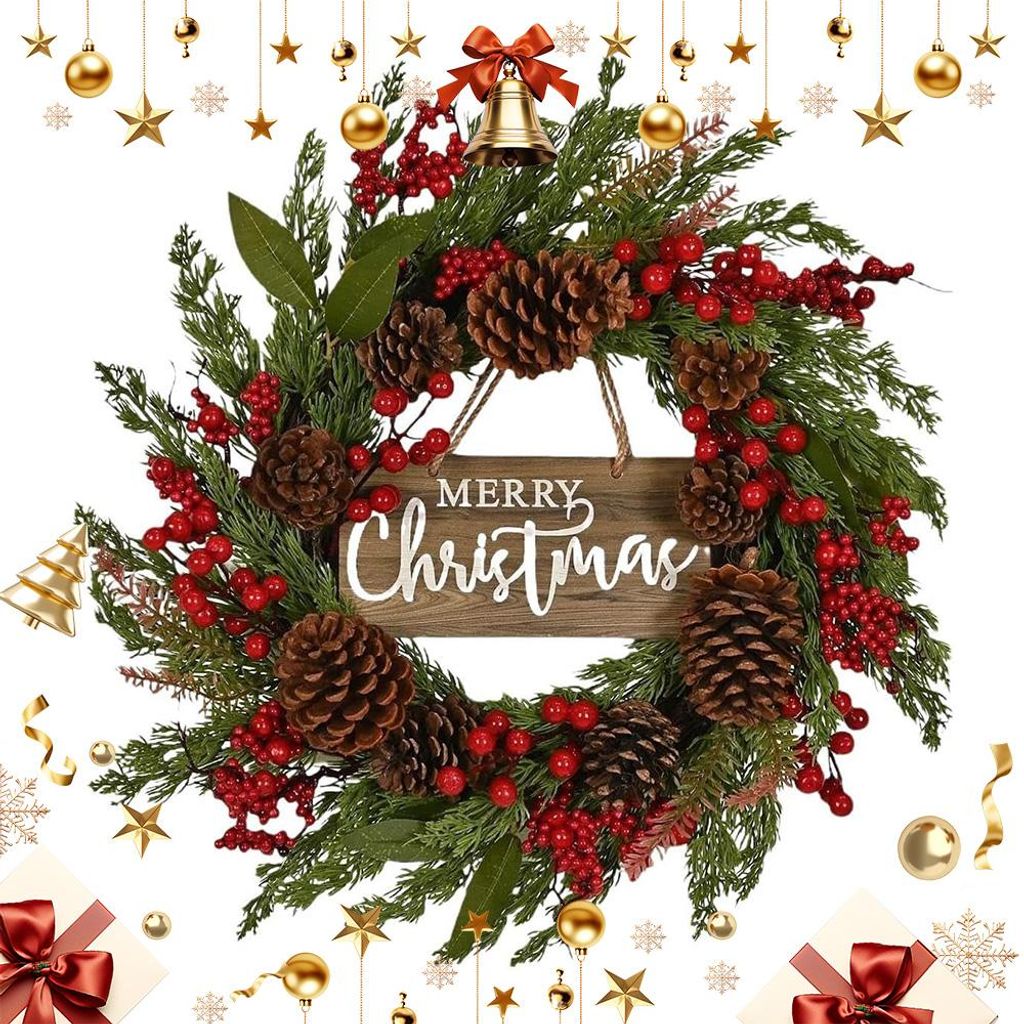 Weihnachtskränze und Winterkränze zum Aufhängen Tür Kränze Produktbild 