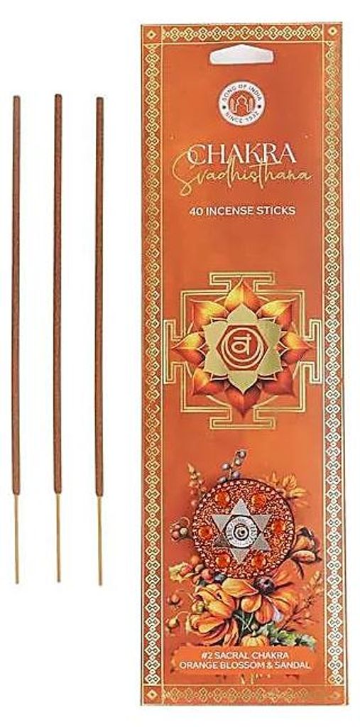 Räucher Set Räucherstäbchen Svadhisthana Chakra Orangenblüte & Sandelholz -- 40