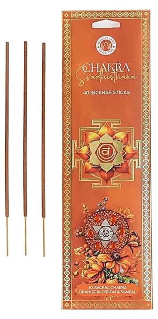 Encens Méditation Svadhisthana Chakra Fleur d'Oranger et Santal 6 Pcs