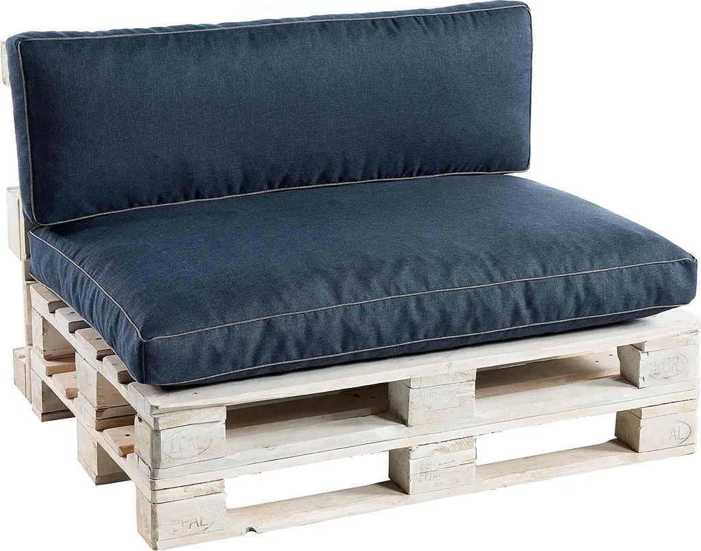 Matelas pour canapé palette extérieur bleu marine set assise et dossier