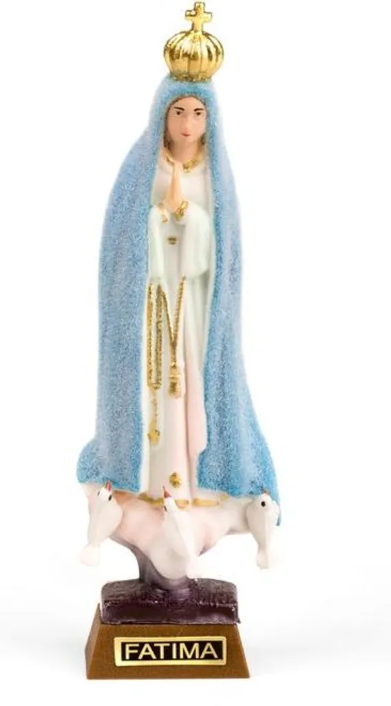 Statue Marie 15 cm - Réconfort par Temps de Pluie et Reflets Colorés