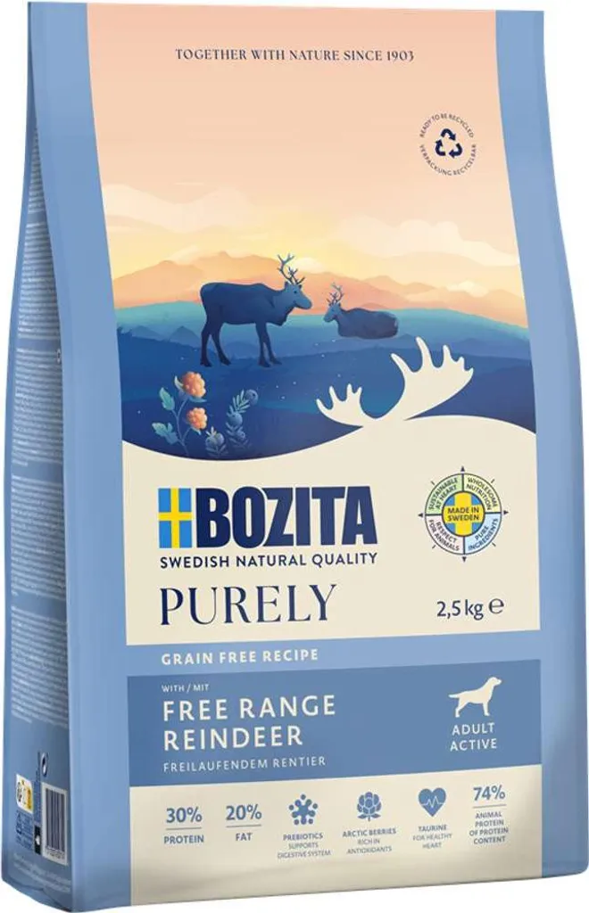 Repas Chien Adulte Toutes Races au Chevreuil Bozita pour Vitalité 2,5 kg