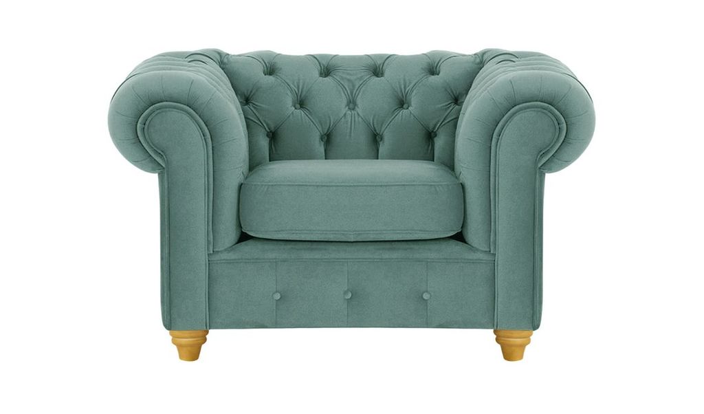 SLF24 - Sessel Chesterfield Max - schmutziges Himmelblau - Velluto 12